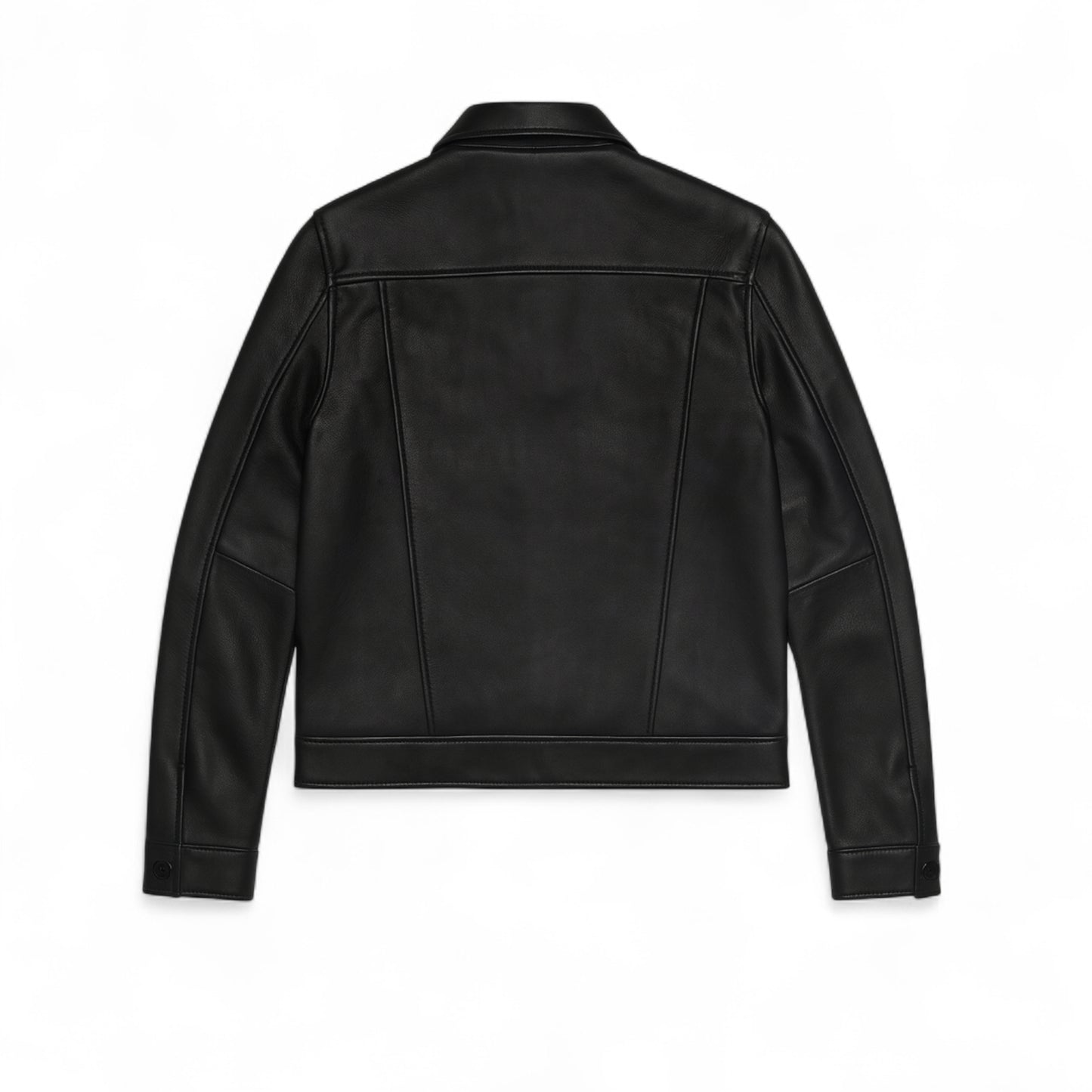 Classic Button Leather Jacket