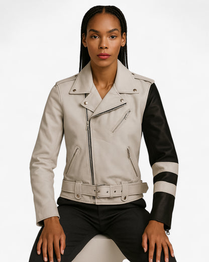 Dual Tone Rider Leather Jacket