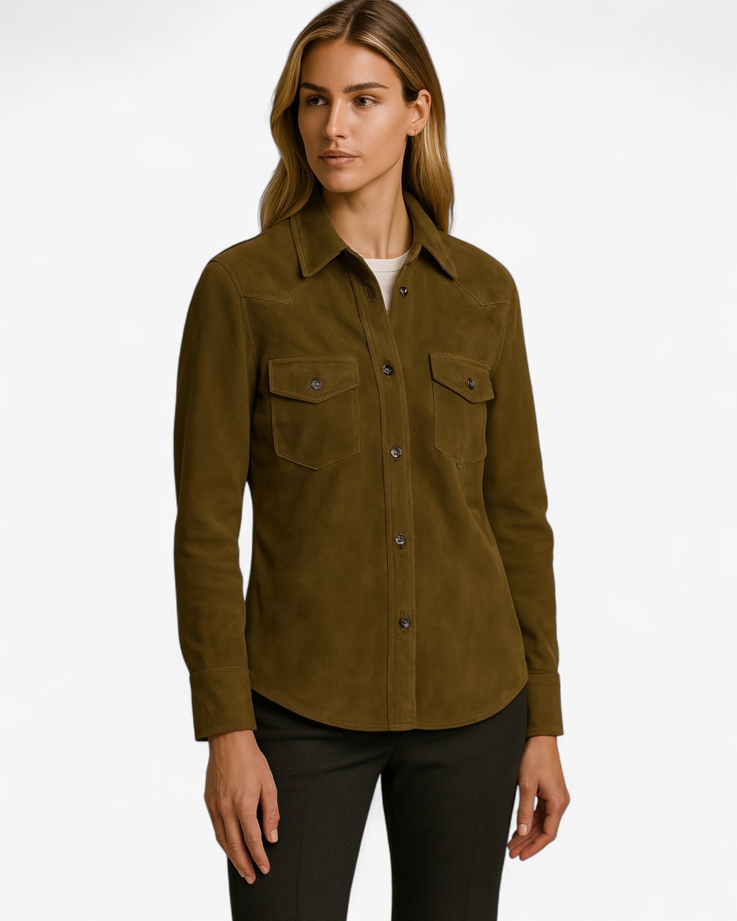 Desert Sage Suede Shirt Jacket