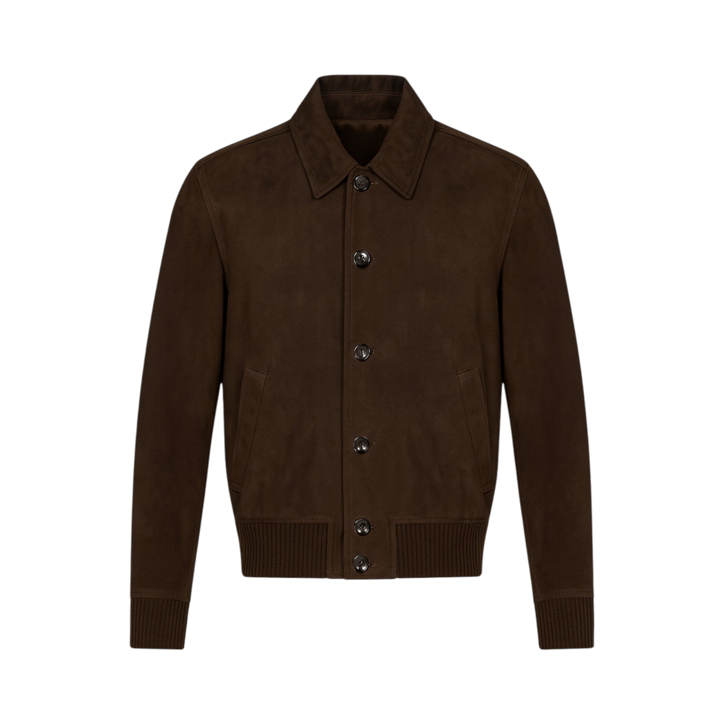 Classic Button Suede Bomber