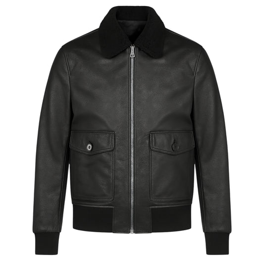 Aviator Bomber Leather Jacket