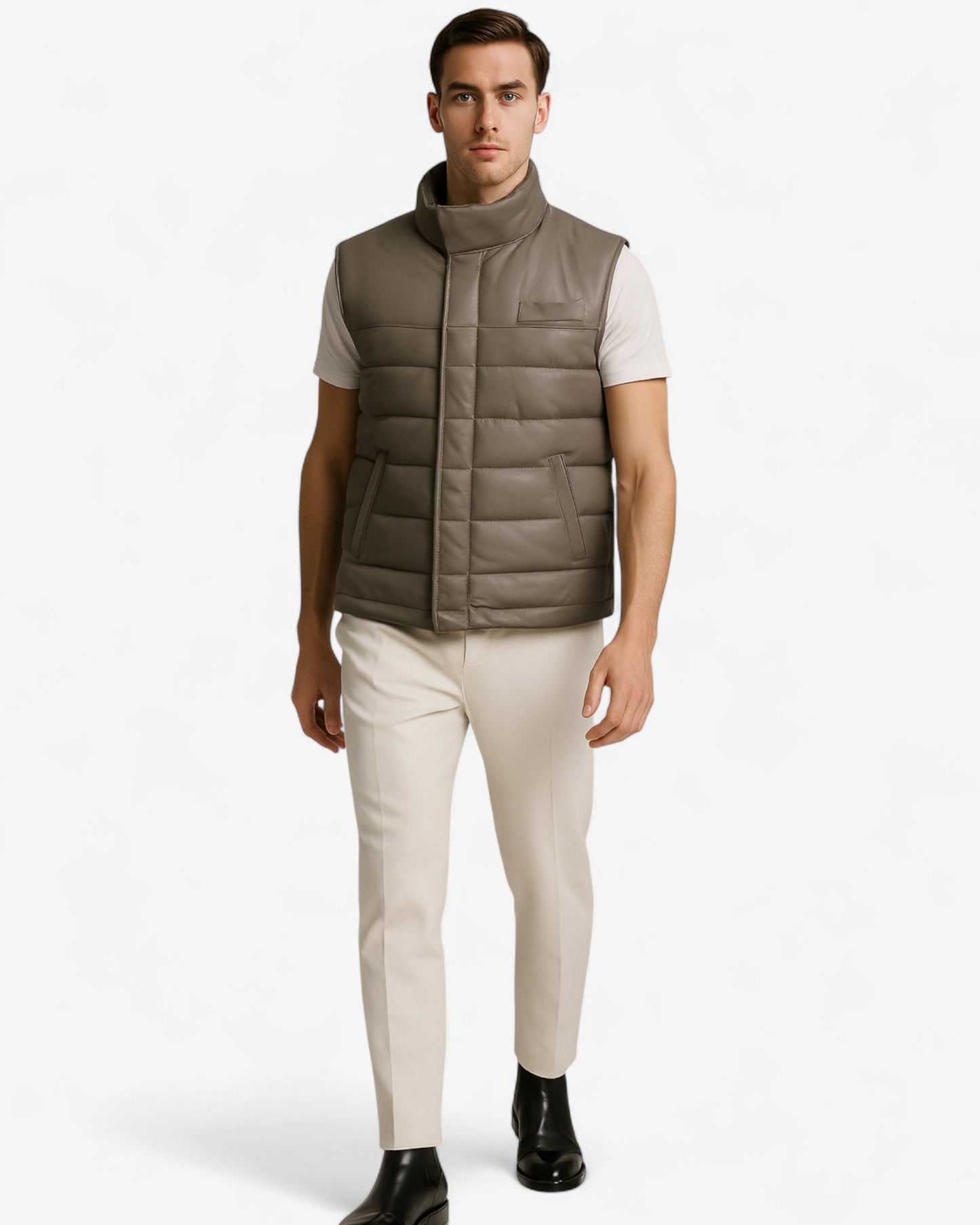 Puffer Leather Vest